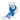 Side (outer) view of blue and white, Support collection, quarter length socks, by Balega 