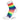 Side (outer) view of rainbow striped Pride mini crew socks, by Balega
