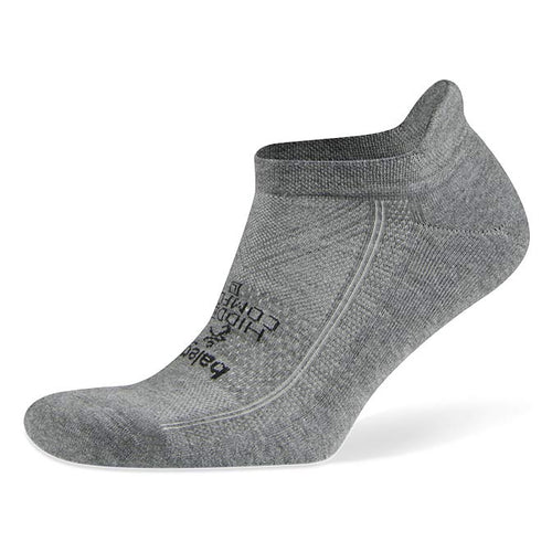 Side view of Balega Hidden comfort charcoal color running socks