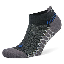 Load image into Gallery viewer, Side view of Balega Silver No Show Black Carbon Socks
